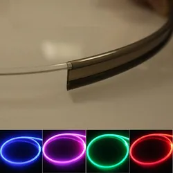 Bendable Solid Core clear 2.5mm(Dia.) T-shape Side Glow Fiber Optic Cable w/Skirt fin Car Decorative Atmosphere lighting-Black