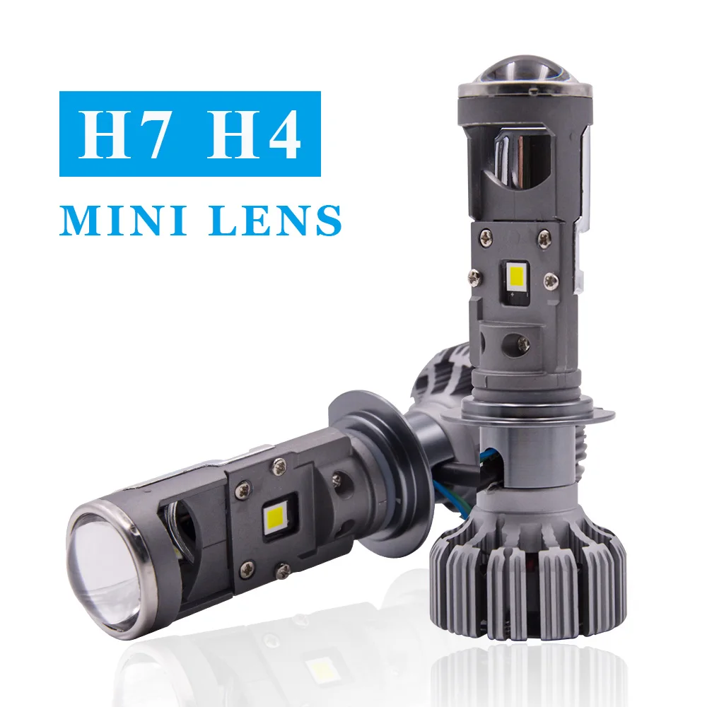 H7 H4 mini Projector Lens For Automobile Motorcycle High Low Beam LED Conversion Kit Lamp  Cut line Headlight 12V/24V 5500K