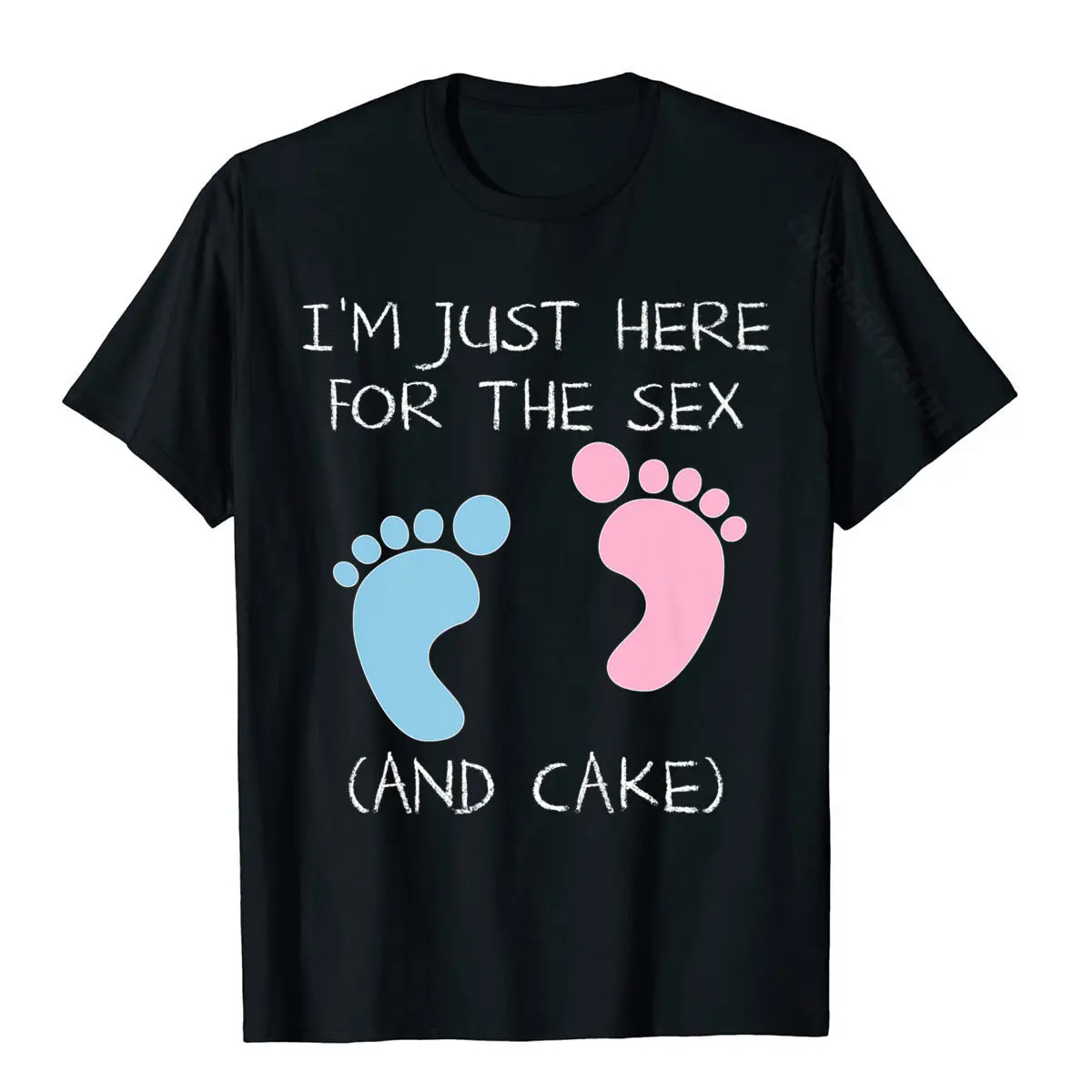 I'm Just Here For The Sex And Cake Baby Shower Gender Reveal New Design Adult Tshirts Printed On Tops & Tees Cotton Simple Style