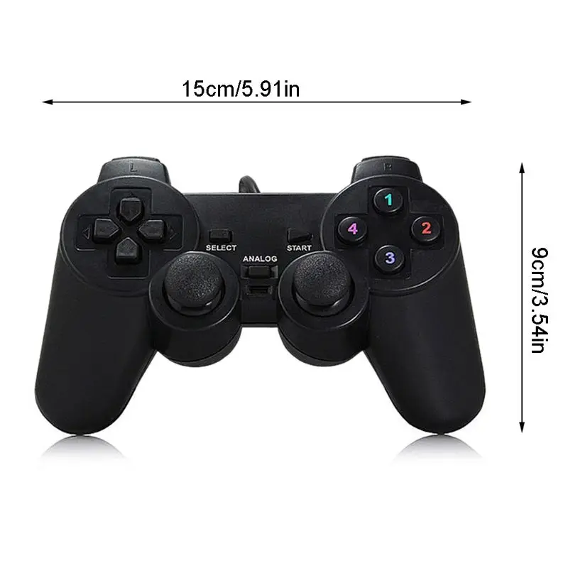 Gamepad cablato USB Controller di gioco a vibrazione singola/doppia per Computer PC