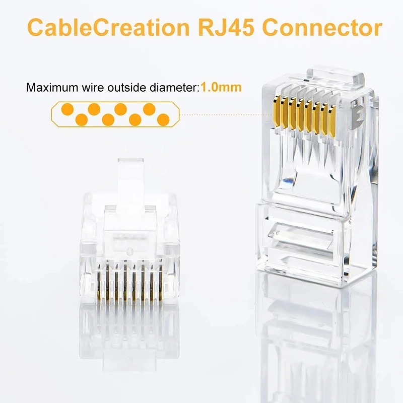 HTOC CAT5 CAT6 Dụng Cụ Đóng Đnh CAT6 Đầu Nối Giảm Mỏi Giày Gói (50/50) và Mô Đun Crimper RJ45 Lọn Uốn Bộ Dụng Cụ