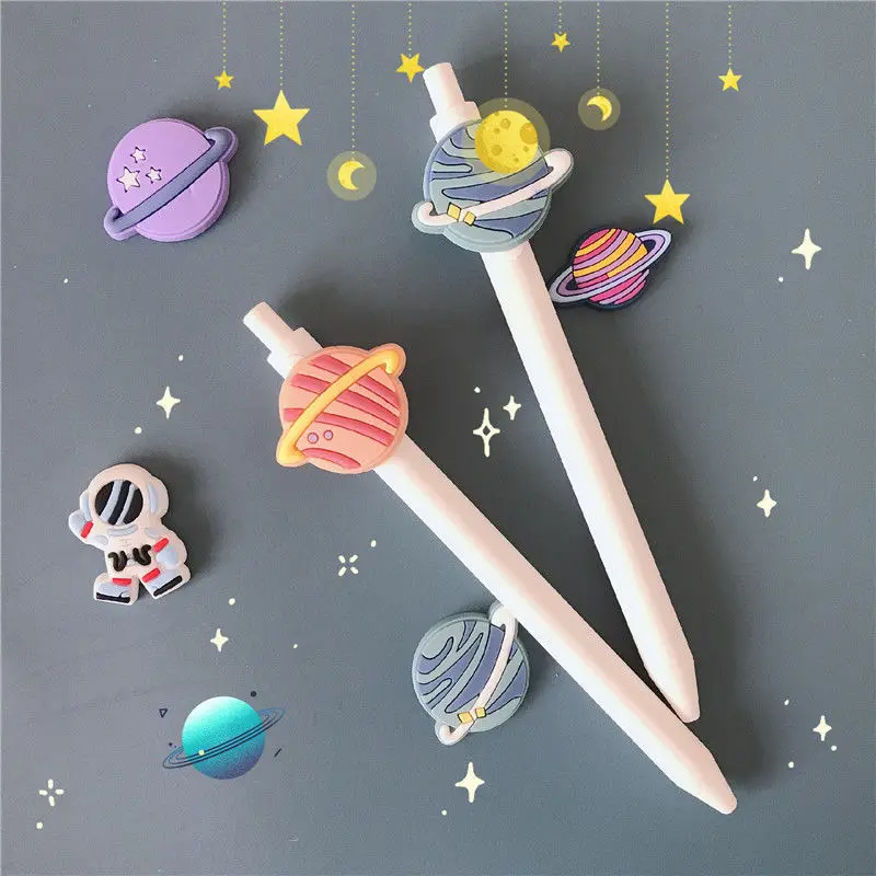 Imagem -04 - Astronauta Planeta Gel Pen 0.5 mm Tinta Preta Caneta de Escrita Kawaii Escola Abastecimento de Escritório Peças por Lote