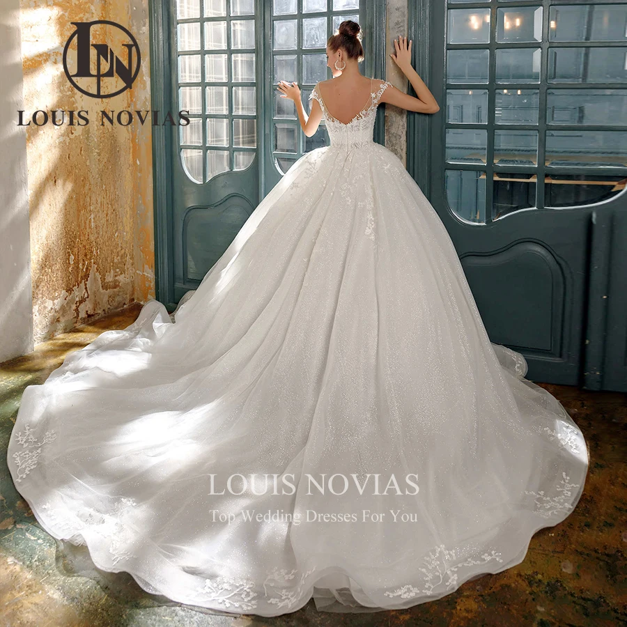 LOUIS NOVIAS Ball Gown Wedding Dresses For WomenSexy Luxury Princess Backless Bridal Dress Beaded Sweetheart Vestidos De Novia