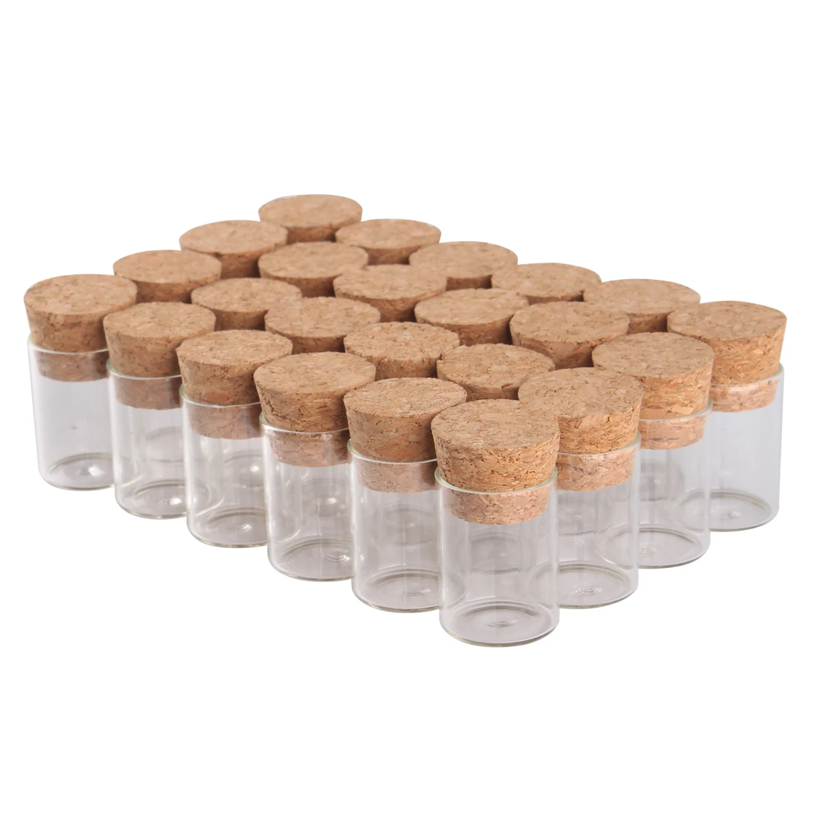 

50 pieces 22*30mm 5ml Small Test Tube with Cork Stopper Spice Wishing Bottles Jars Vials for DIY Pendant Crafts