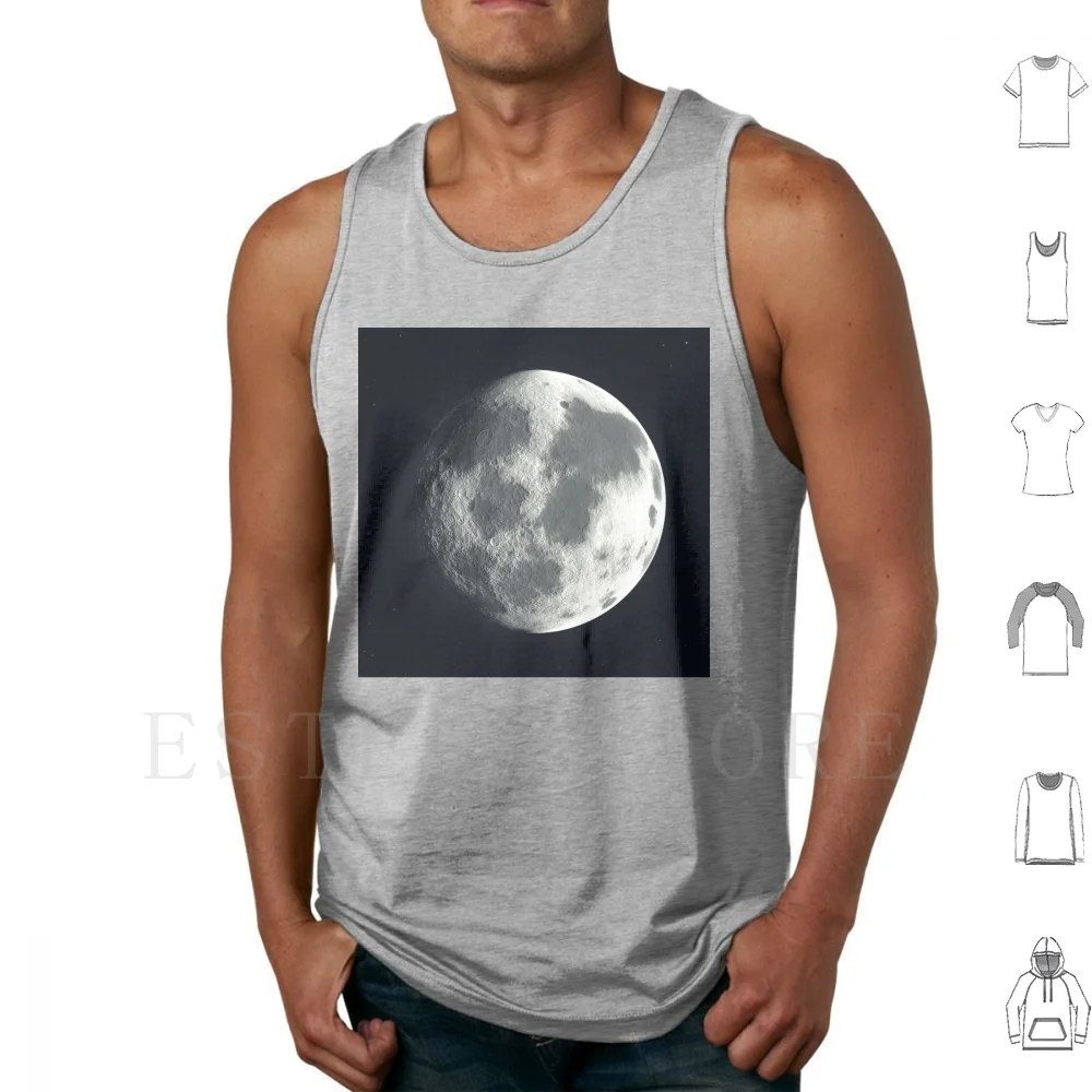 Universe Planet Moon Phase Tank Tops Vest Planet Moon Universe Galaxy Planet Moon Star Universe Galaxy Black White Crater