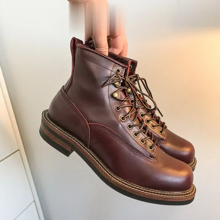 U1 Rock Can Roll Super Quality Handmade Cowhide Genuine Italian Cow Leather American Style Goodyear Welted Boots Size 35-49