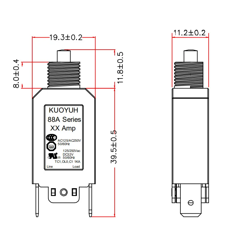 3A 5A 6A 8A 10A 12A 16ACircuit Breaker Thermal Protection Switch Device Overload Protector Switches for Motors Transformers