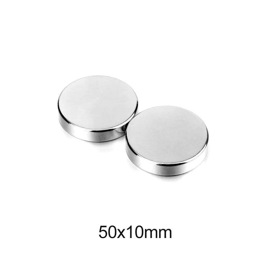 1/2PCS 50x10 mm Disc Super Powerful Strong Magnetic Magnet N35 Permanent Neodymium Magnets 50x10mm Big Round Magnet 50*10 mm