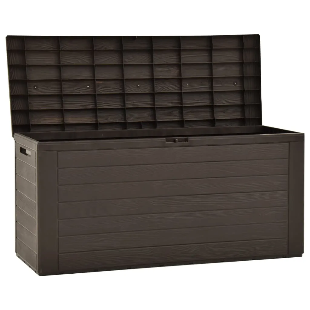 Outdoor Garden Storage Box 45.7x17.3x21.7 Inch Deck Box 76.6 Gal Brown[US-Stock]