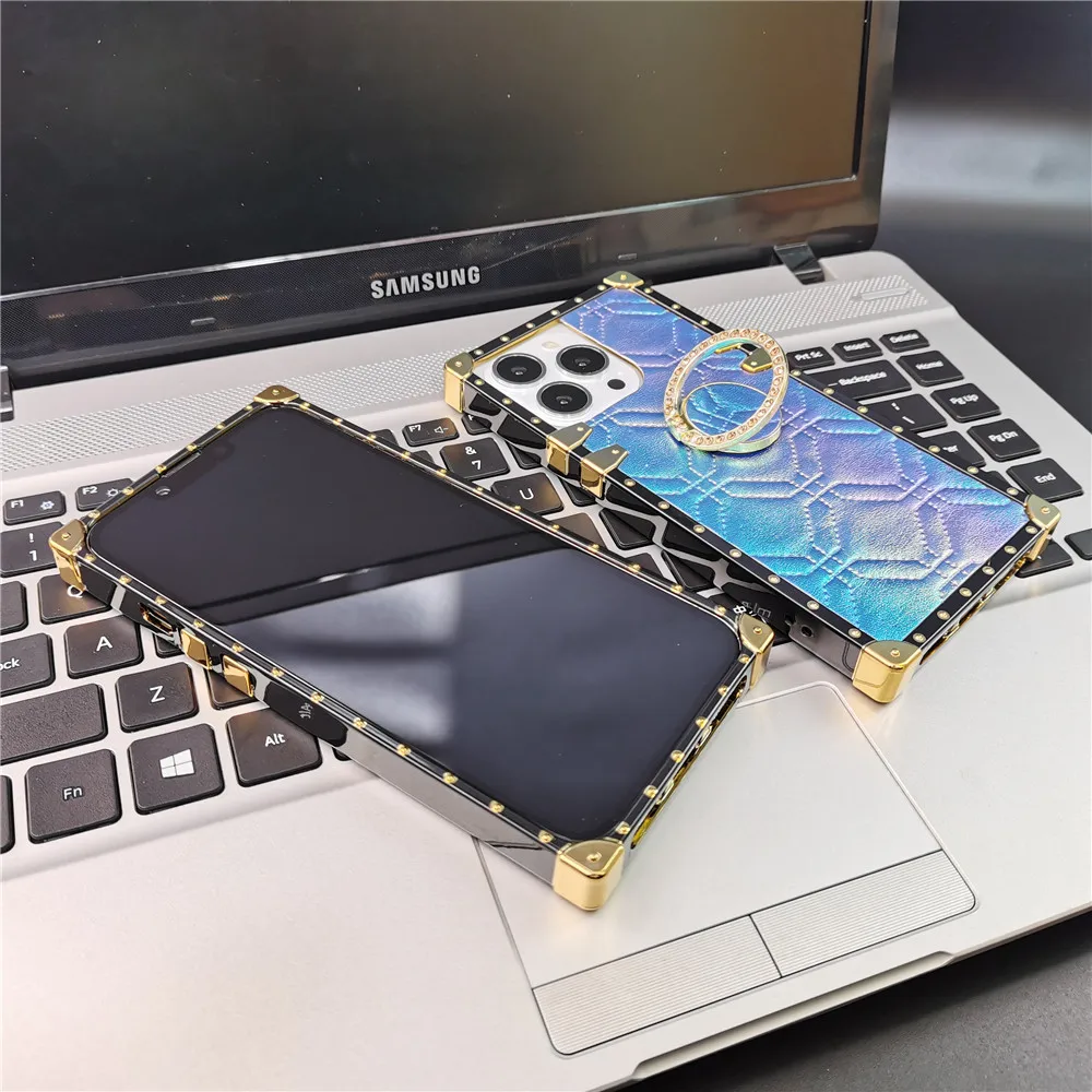 Luxury Leather Plaid Case For iphone 16 PRO MAX 16 Plus 11 12 13 14 PRO MAX Fashion Phone Cover Retro Case For iPhone 15 PRO MAX image 2