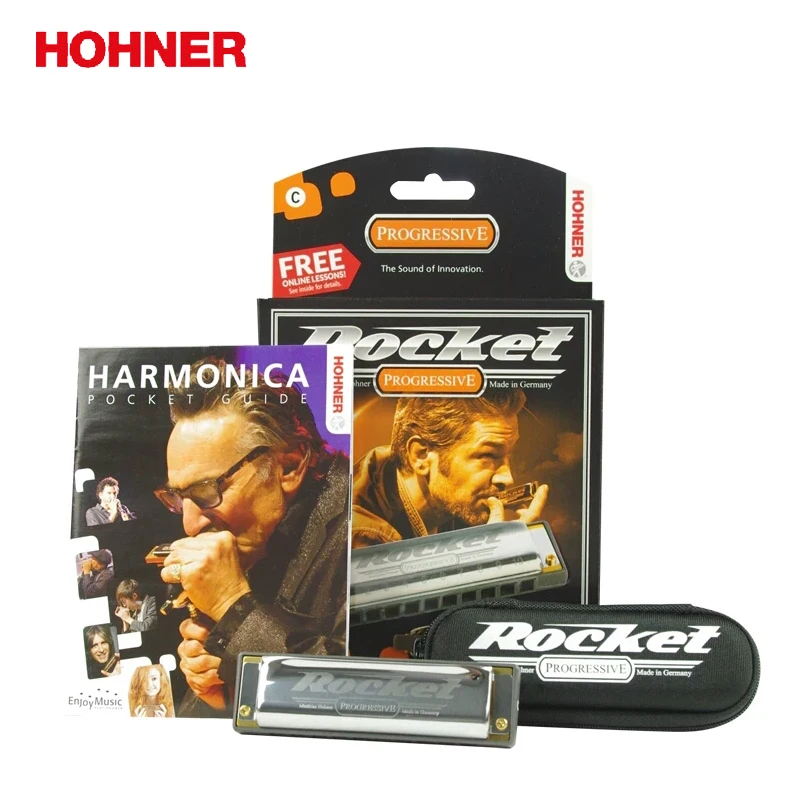 Hohner 10 Hole Rocket Diatonic Harmonica Resin Comb Blues harp, Key of C with Gifts