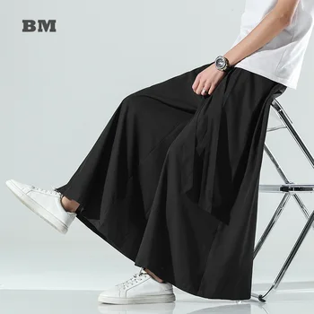 2021 giapponese Hakama Harajuku Kimono Plus Size Casual pantaloni larghi uomo abbigliamento stile cinese Hanfu Tang Suit abbigliamento uomo