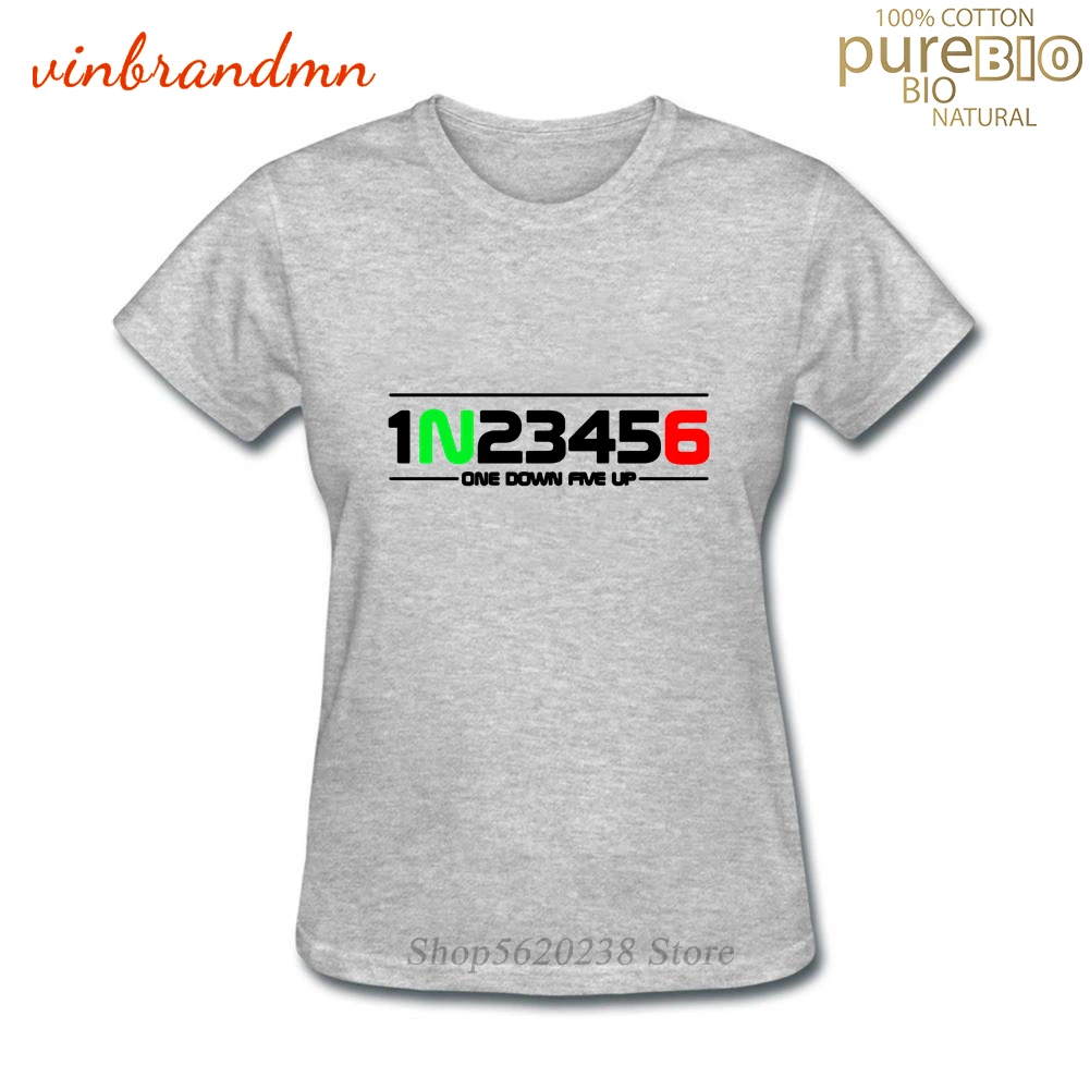 Funny 1N23456 One Down Five Up Slogan Women's T Shirts 1N23456 Motorcycle Short Sleeve T-Shirts Moto Bike Lover Gifts Tops Tees