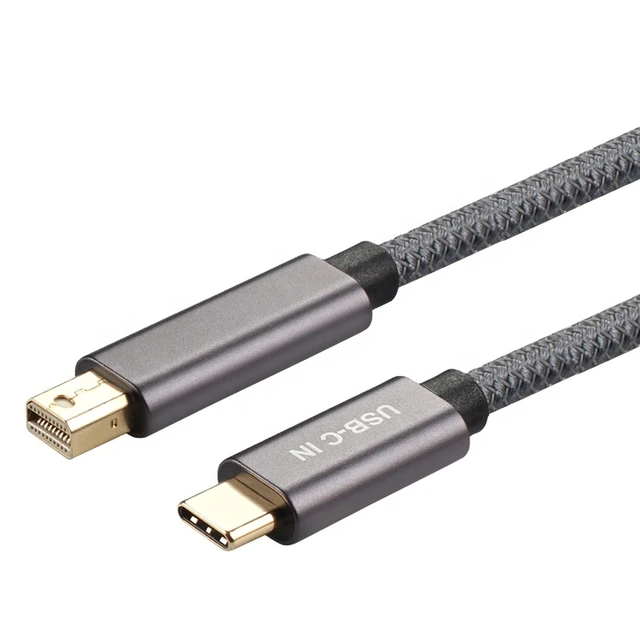 Yeni urunler 4K 60Hz USB tip C Mini DisplayPort kablosu Thunderbolt 2 thunderbolt 3 Mini DisplayPort kablosu 6.6Ft AliExpress