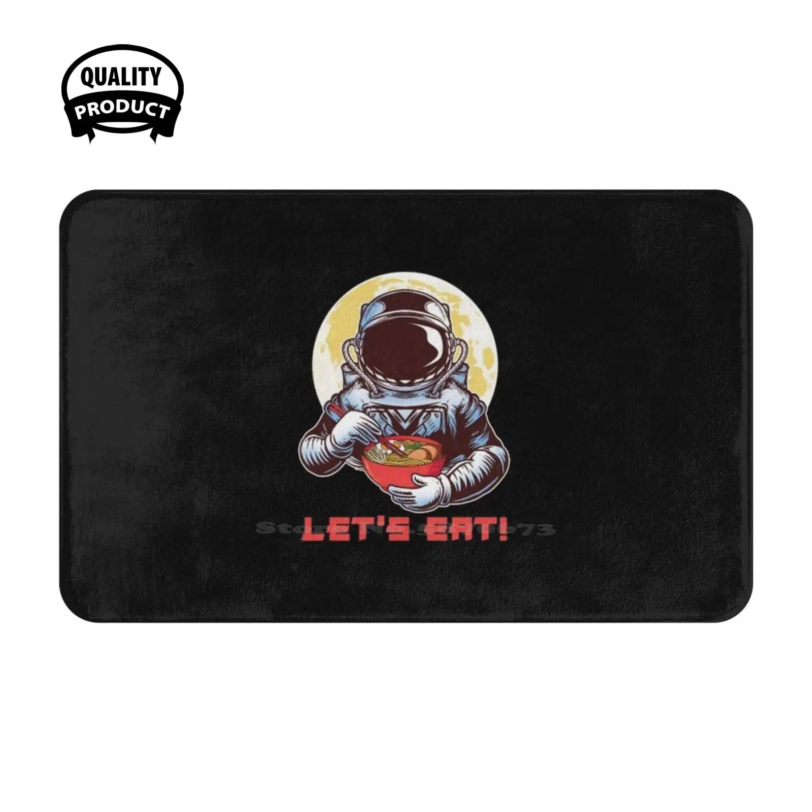 Astronaut Mann Auf Dem Mond Udon Ramen Japanische Soft Cushion Home Carpet Door Mat Car Rug Astronaut Mann Auf Dem Mond Udon