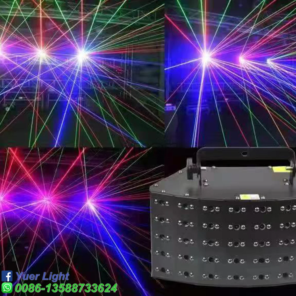 DMX512 Control RGB Laser 40 image Lines Beam Scans Music DJ Bar Disco Xmas Party Disco Effect Lighting System Show Projector