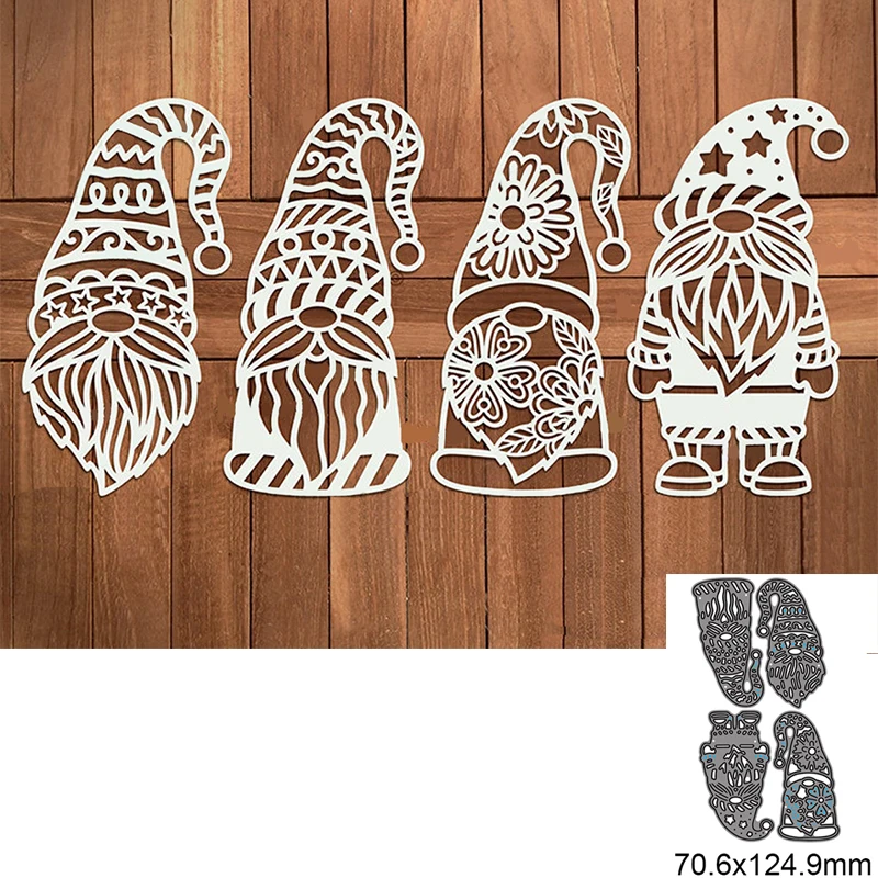 

4PCS Cute Santa Christmas Metal Cutting Dies For DIY Scrapbook Cutting Die Paper Cards Embossed Decorative Craft Die Cut New