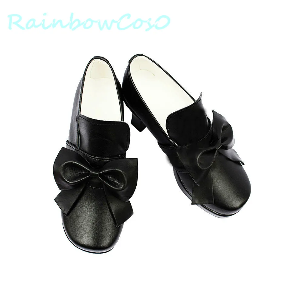 Preto mordomo capa ciel phantomhive cosplay sapatos botas rainbowcos0 jogo de natal anime dia das bruxas