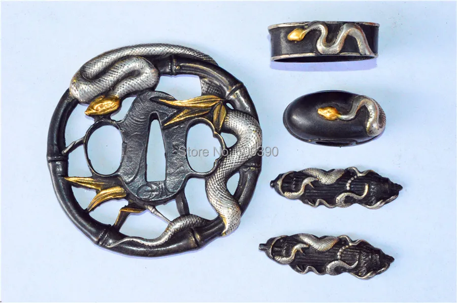 

A Set Top Quality Snake Tsuba Hand Guard Copper Sword Fitting For Japanese Samurai Katana or Wakizashi DIY Accessory