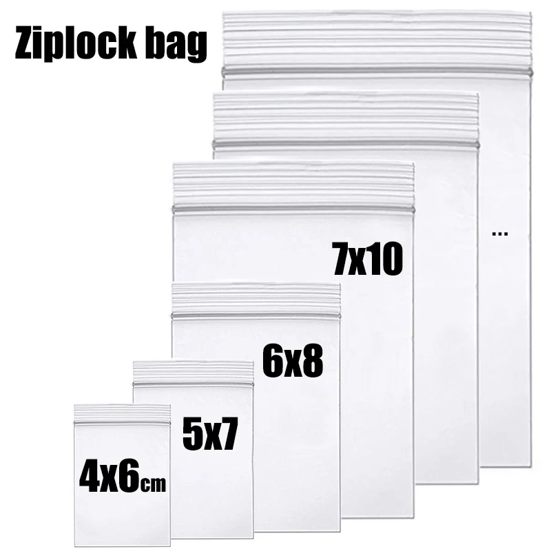 Thick Clear Zip Lock Ziplock Storage Bags Heavy-Duty Transparent Package Small Jewelry Packing Reclosable Plastic poly Zip Bag