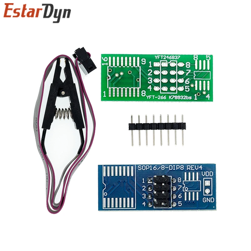 CH341A 24 25 Series EEPROM Flash BIOS modulo programmatore USB + SOIC8 SOP8 Clip di prova per EEPROM 93CXX / 25CXX / 24CXX KIT fai da te