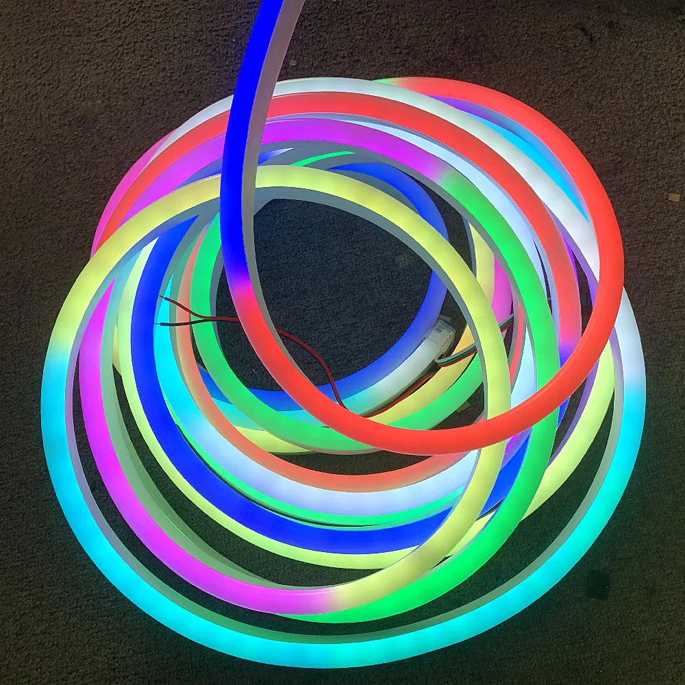 DC 12V 24V WS2811 Led Neon Lighting Strip 2811 IC Individual Addressable Silica Gel Rope Tube Strip Light IP67 Waterproof 1M-20M