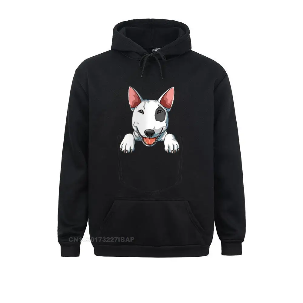 Womens Bull Terrier Pocket Bull Terrier Peeking Out Pocket O-Neck Hoodie Custom Hoodies Men Sweatshirts Summer Clothes Hot Sale