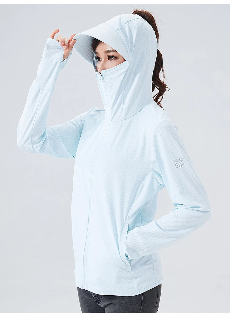 TRVLWEGO Sommer Frauen Männer Angeln Hemd UV Proof Mantel Schnell Trocknend Dünne Sonnencreme UPF50 + Outwear Mit Kapuze Radfahren Strand Kleidung – Detail 19