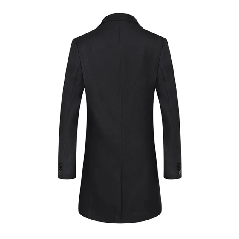 New Autumn Winter Trench Coat Men England Style Long Woolen Coat Boutique Slim Fit Windbreaker Jacket Men Overcoat