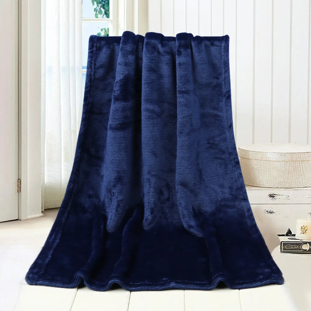 50x70cm High Quanlity Flannel Pure Black Blanket Fashion Solid Soft Throw Kids Blanket Warm Coral Blankets Sofa Bedding Decor