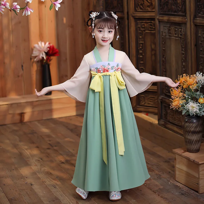 Disfraz de Hanfu para niña, vestido de Super Hada, traje Tang de estilo chino, Hanfu de manga larga para niña, primavera y otoño