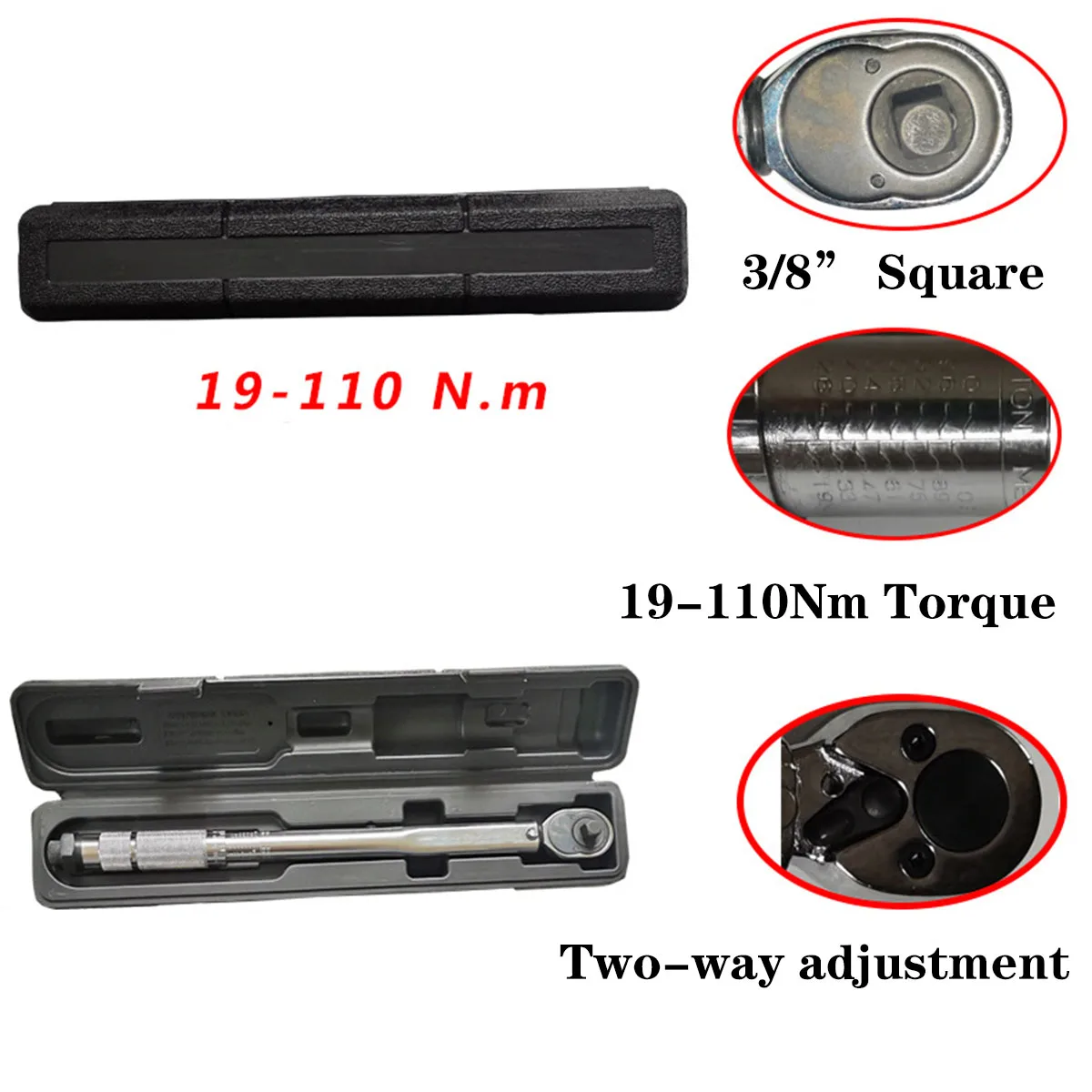 1Pcs 1/4 ''3/8'' 1/2 ''สแควร์ไดรฟ์แรงบิดประแจ5-210Nm ซ่อมจักรยาน Spanner กลไก2-Way ประแจจักรยานชุดเครื่องมือ