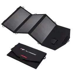 ALLPOWERS-Painel Solar Flexível Dobrável, Carregador de Bateria Solar de Alta Eficiência, Carregador de Telefone para iPhone, 5V, 18V, 21W