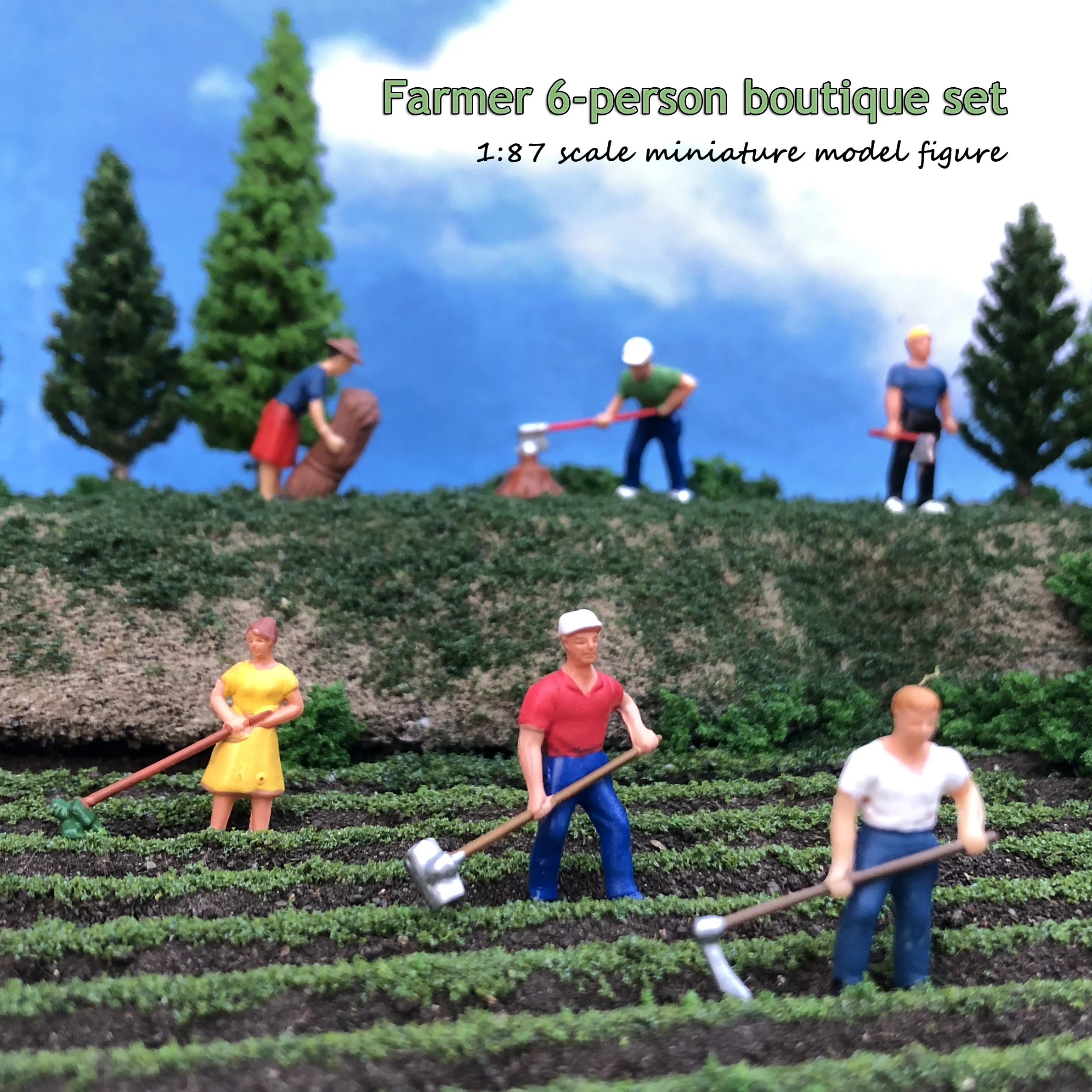 Figuras funções 1:87/72 modelo de simulação em escala ho, figuras de agricultor, mesa de areia, miniatura, personagens de fazenda, fotografia