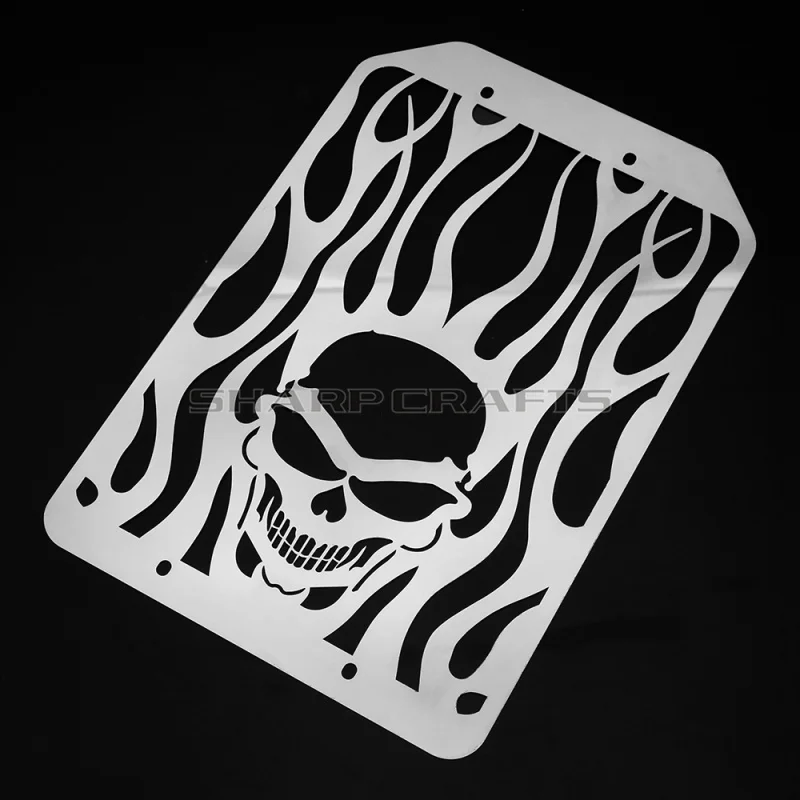 Motorcycle Accessories Steel Flame Skull Radiator Grill Cover Protector Water Tank Cooler Cap For KAWASAKI VULCAN VN 1700