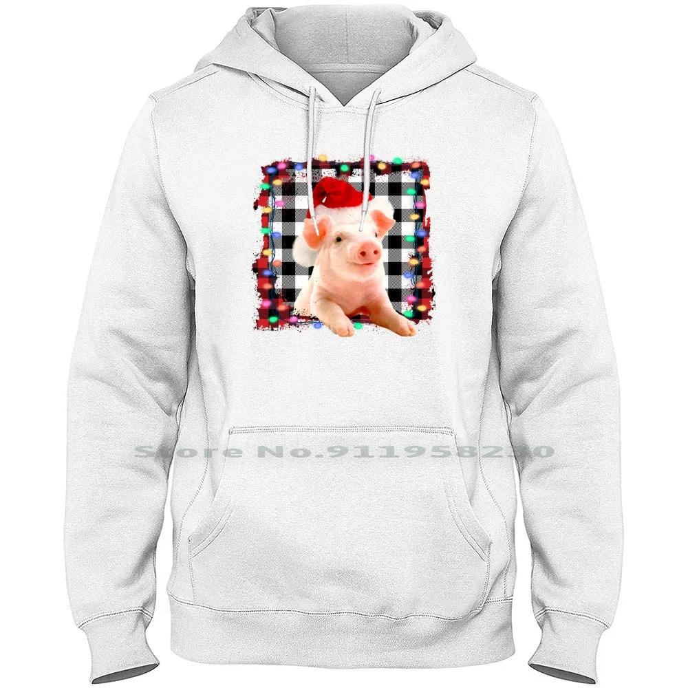 Christmas Pig Men Women Hoodie Pullover Sweater 6XL Big Size Cotton Nicholas Saying Market Quote Ying Sow Pig Hog St Pi