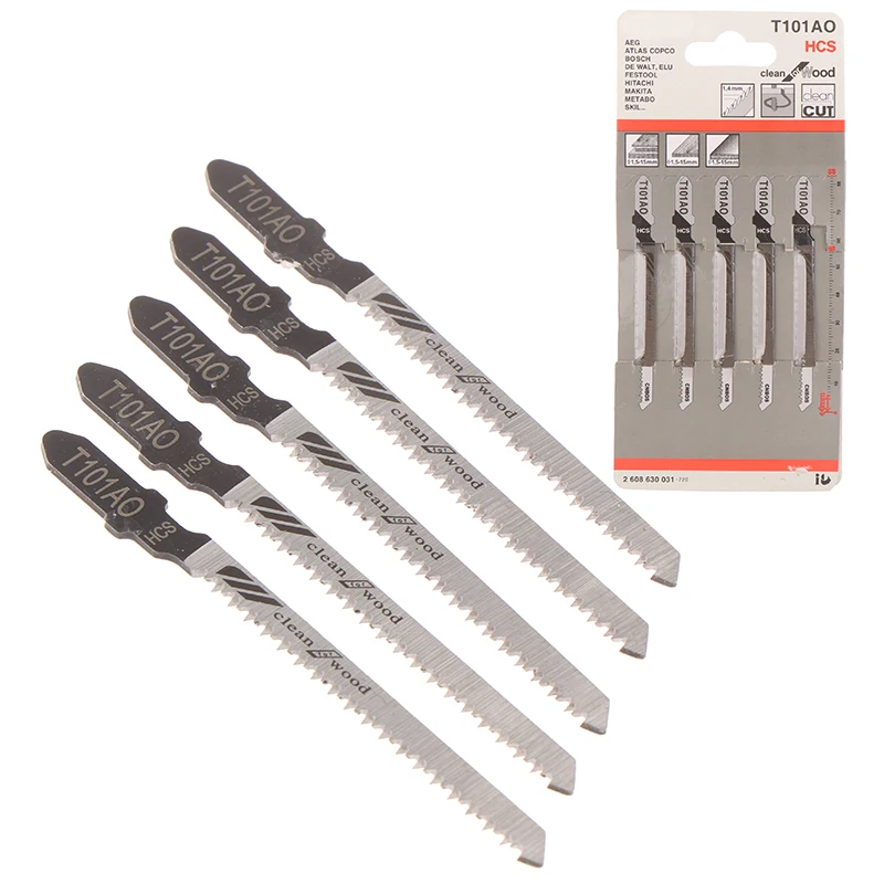 5pcs/lot T101AO HCS T-Shank Jigsaw Blades Curve Cutting Tool For Wood Plastic Saw High Quality