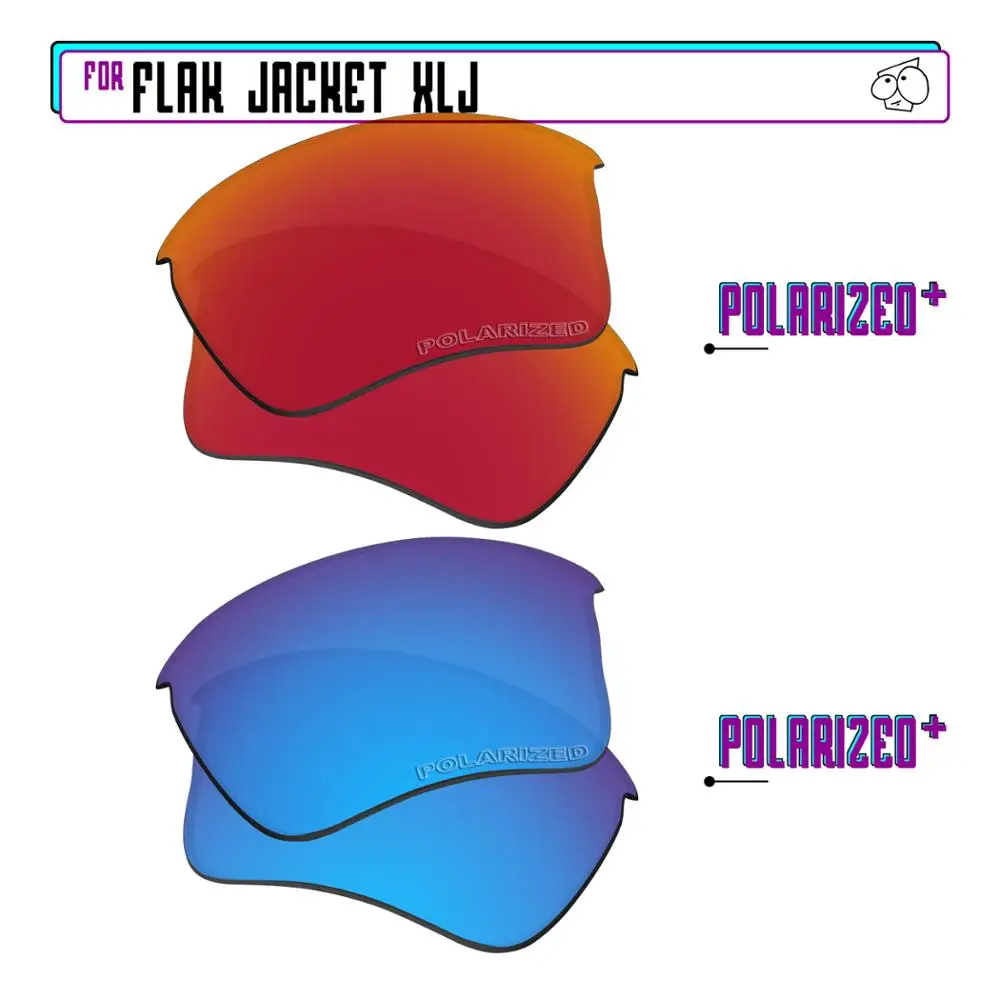 EZReplace – lentilles de remplacement polarisées, pour lunettes de soleil Oakley Flak Jacket XLJ BlueP Plus RedP Plus