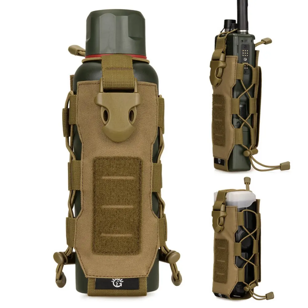 Portable Molle Water Bottle Pouch Nylon Tactica l Militar y Canteen Cover Holster Travel Hiking Kettle Bag