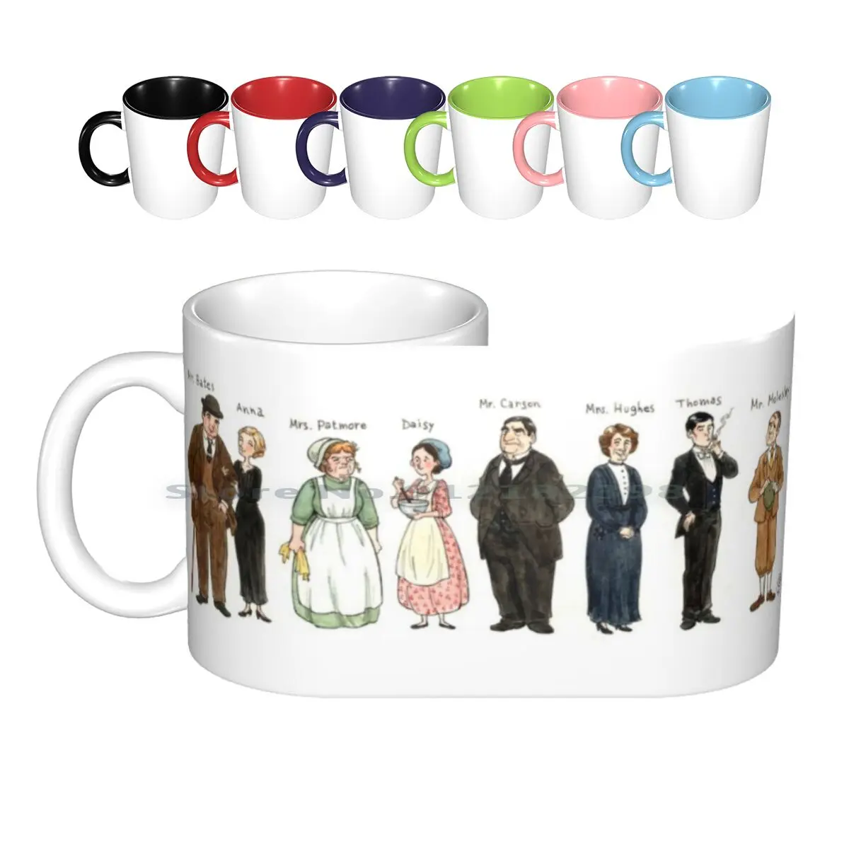 

Керамические кружки Downton-down, кофейные чашки, Кружка для молока и чая, нижнее Аббатство Даунтон, аббатство, Англия, британский Carson, Mrs, Hughes, Mrs