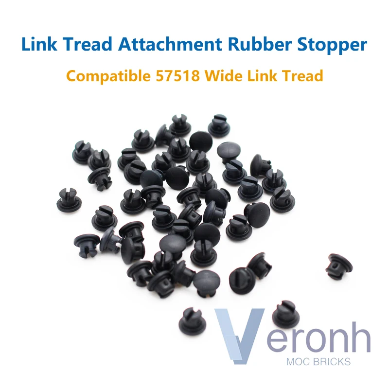 100-200 Pcs High-Tech Link Tread Attachment Rubber Stopper 24375 Brick Compatible MOC Tank Building Blocks Toy 57518 Track Chain