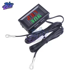 DC4-28V Digital Thermometer Dual Display Mini  With NTC Waterproof Metal Probe Temperature Sensor Tester For Car Room Indoor