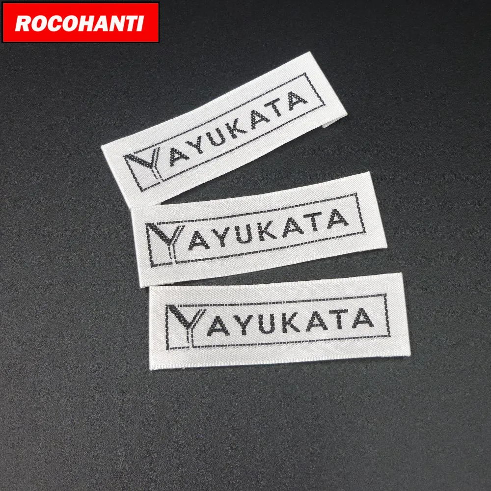 1000pcs Customized Cloth Label Brand Embroidered Woven Label Main Labels Neck Logo Washed Garment Tags For T-Shirt Clothing