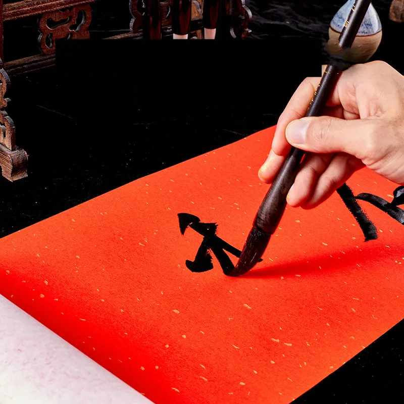 Chinese Spring Festival Couplets Wall Door Couplet Chinese Red Xuan Paper Calligraphy Copybook Brush Rice Papel Ink Rijstpapier