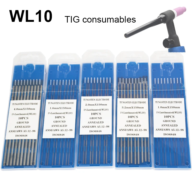 Argon Arc Welding Torch Accessories Black Ceriated Tungsten Electrode 10Pcs WL10 For Welder Machine