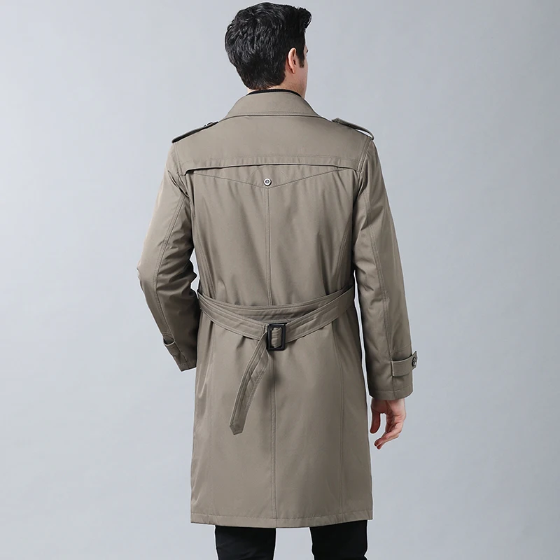 2020 Men Business Trenchcoat British Style Classic Trench Coat Jacket Detachable Liner Long Slim Outwear Adjustable Belt M-4XL