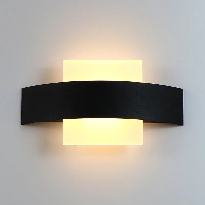 현대 미니멀리스트 벽 램프 거실 침실 6W AC96V-260V LED Sconce 블랙 화이트 램프 통로 조명 장식