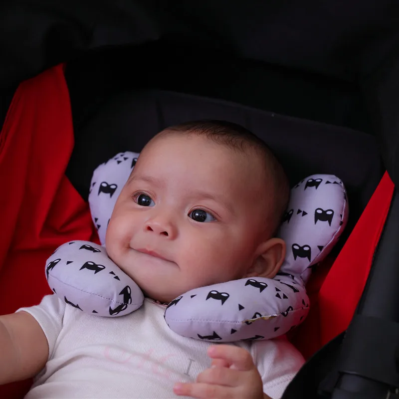 Almohada protectora de viaje para bebé, asiento de coche, soporte para cabeza y cuello, reposacabezas en forma de U, cojín para niños pequeños de 0