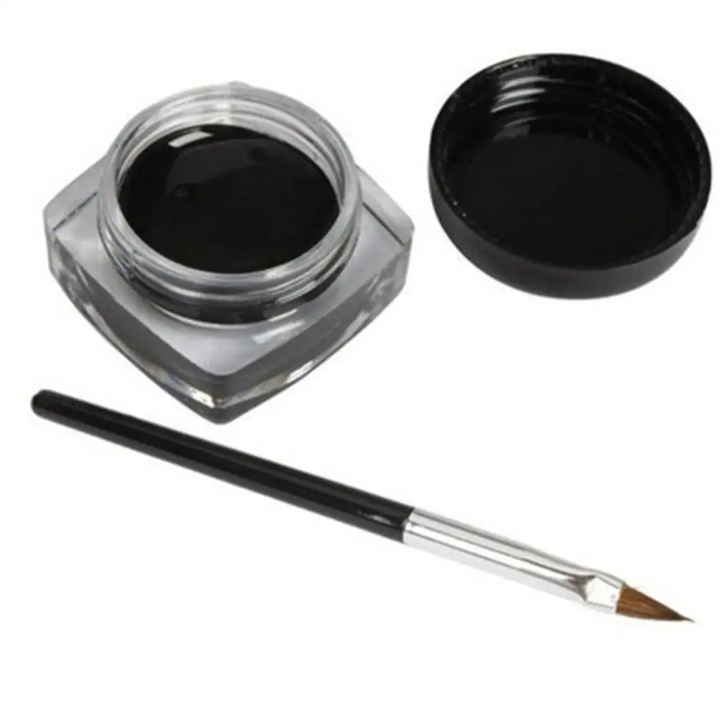 Schwarz Farbe Eyeliner Gel mit Pinsel Leicht zu Tragen Make-Up langlebig Wasserdicht Eye Liner Make-up Schönheit Frauen kosmetik T2046