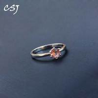 CSJ Elegant Zultanite Ring Sterling Created Sultanite Color Change Round Cut 5MM Fine Jewelry Party Wedding Gift for Women